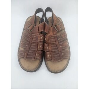 Journeys Mens Brown Leather Fisherman Sandals Slingback Size 12